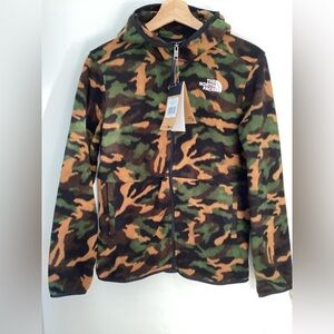 The North Face Kids Camouflage Jacket - Green, Brown, and Black XL 14/16